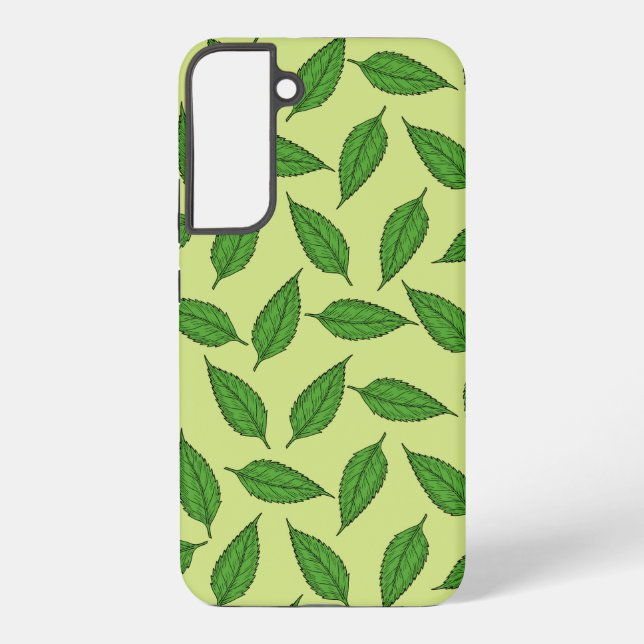 Muster der Blätter, Leaf-Muster, Frühjahrsvorschau Samsung Galaxy Hülle (Rückseite)