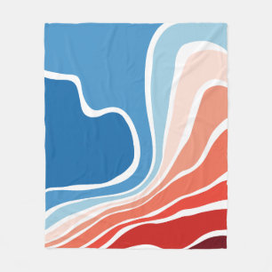 Muster der blauen bis roten glänzenden Groovy Liqu Fleecedecke