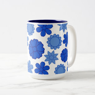 Muster der blauen Blume Zweifarbige Tasse