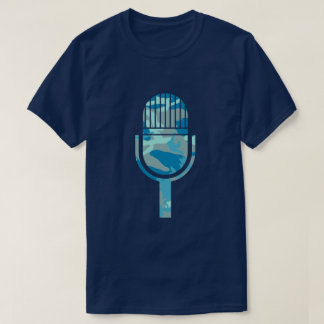 Muster der blauen Camouflage Vintag Mic T-Shirt