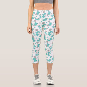 Muster der blauen Elefanten, Niedliche Elefanten,  Capri Leggings