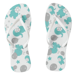 Muster der blauen Elefanten, Niedliche Elefanten,  Flip Flops