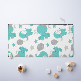 Muster der blauen Elefanten, Niedliche Elefanten,  Schreibtischunterlage