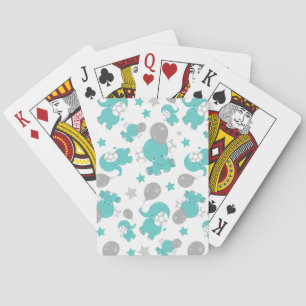 Muster der blauen Elefanten, Niedliche Elefanten, Spielkarten