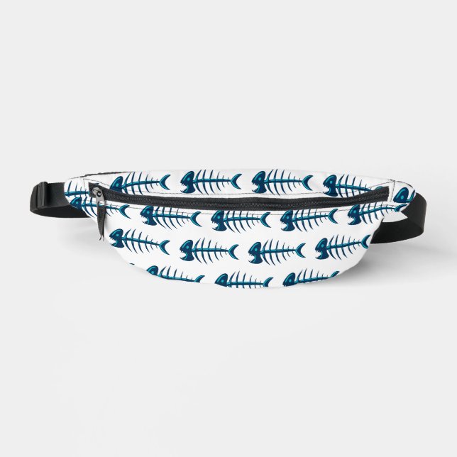 Muster der Blauen Fischknochen Bauchtasche (Vorderseite)