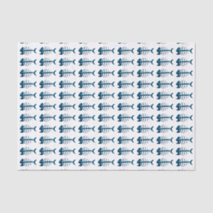 Muster der Blauen Fischknochen Seidenpapier