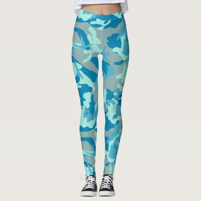 Muster der BlueBlast-Camouflage Leggings (Vorderseite)