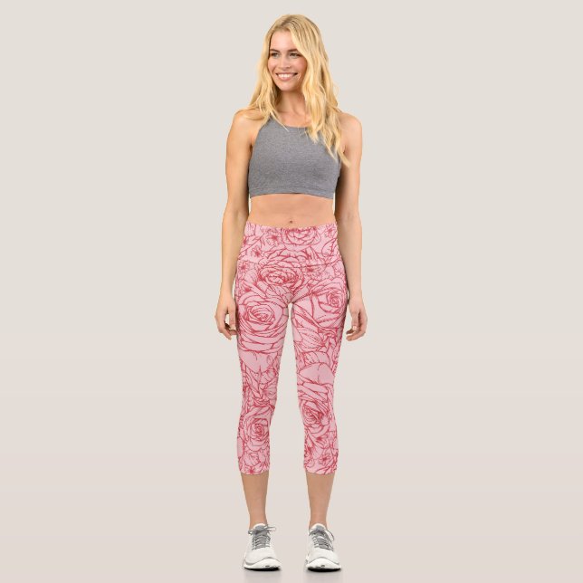 Muster der Blume 14 Capri Leggings (Vorderseite)