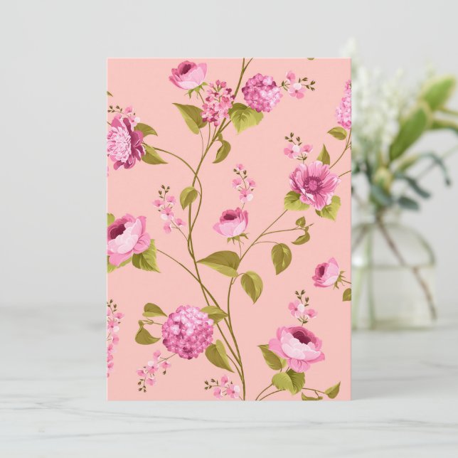 Muster der Blume 17 Dankeskarte (Stehend Vorderseite)