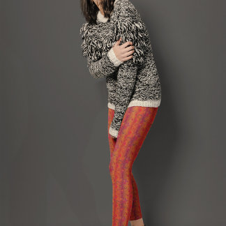 Muster der Blume auf orange-schattigem Hintergrund Leggings