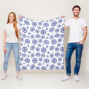 Muster der Blume Blau und Weiß Abstrakt Daisy Fleecedecke
