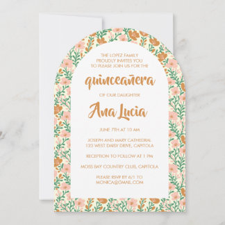 Muster der Blume Blumenbogen CUSTOMPhoto Quinceañe Einladung