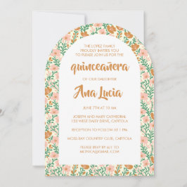 Muster der Blume Blumenbogen CUSTOMPhoto Quinceañe Einladung