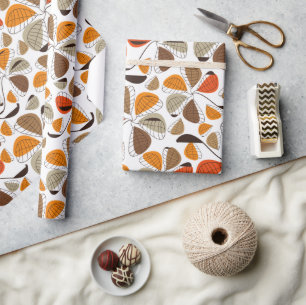 Muster der Blume, Blumenmuster, braun, orange Geschenkpapier