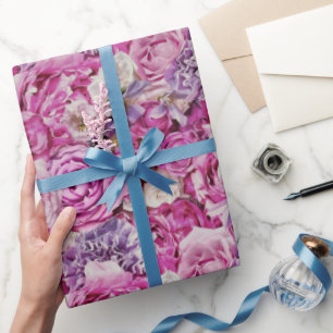 Muster der Blume der rosa weißen Lavendel-Rose Geschenkpapier