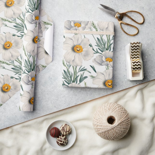 Muster der Blume des Baummohns Geschenkpapier (Kunsthandwerk)