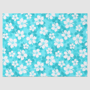 Muster der Blume des tropischen blauen Hibiskus Seidenpapier