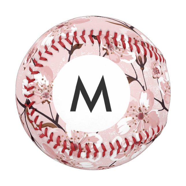 Muster der Blume für Monogram Cherry Blossom Baseball (Vorderseite Links)