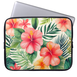 Muster der Blume für tropischen Hibiskus Laptopschutzhülle