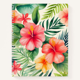 Muster der Blume für tropischen Hibiskus Notizbuch