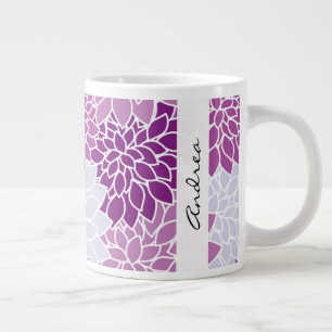 Muster der Blume, Lila Dahlia, Ihr Name Jumbo-Tasse