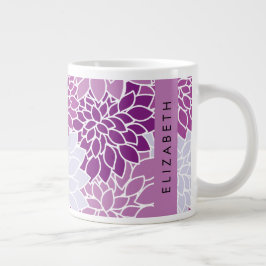 Muster der Blume, Lila Dahlia, Ihr Name Jumbo-Tasse