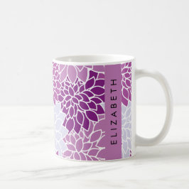 Muster der Blume, Lila Dahlia, Ihr Name Kaffeetasse