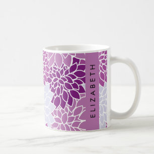 Muster der Blume, Lila Dahlia, Ihr Name Kaffeetasse