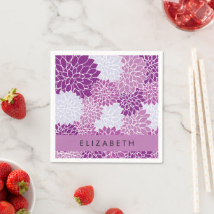 Muster der Blume, Lila Dahlia, Ihr Name Serviette