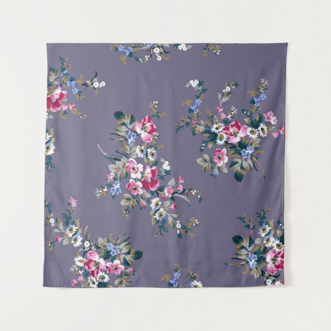 Muster der Blume, Muster der textilen Illustration Wandteppich (Vorderseite)