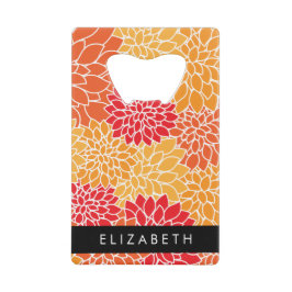 Muster der Blume, Orange Dahlia, Ihr Name Geldbeutel Flaschenöffner