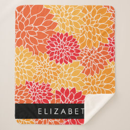 Muster der Blume, Orange Dahlia, Ihr Name Sherpadecke
