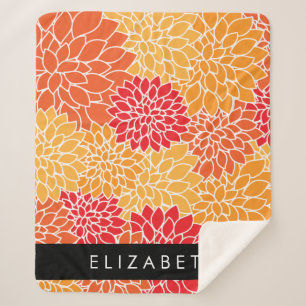 Muster der Blume, Orange Dahlia, Ihr Name Sherpadecke