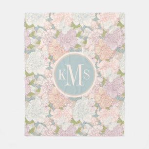Muster der Blume Pastel Peony & Butterfly Fleecedecke