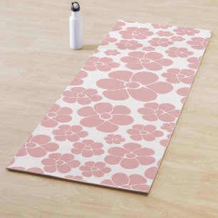Muster der Blume - Rosa und Weiß Yogamatte