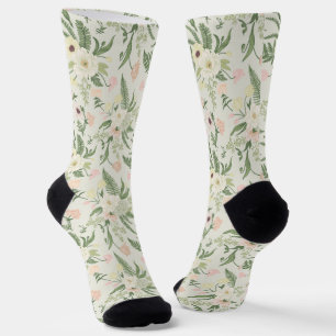 Muster der Blume "Soft Minze Green Garden" Socken