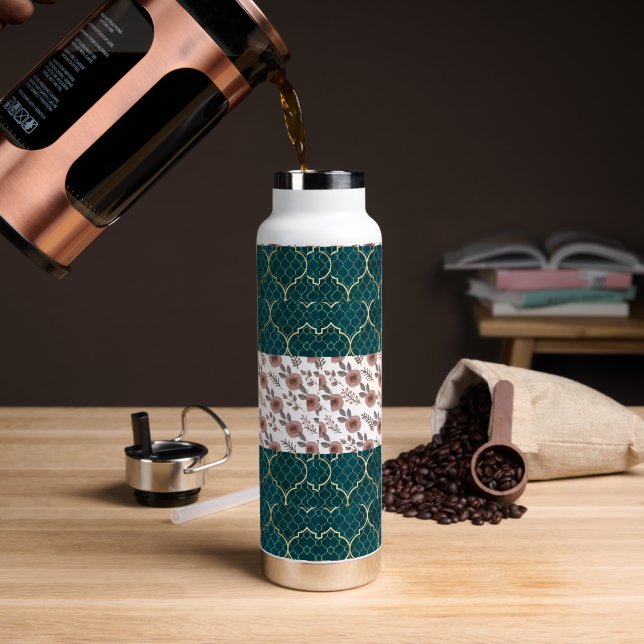 Muster der Blume Trinkflasche (Kaffee)