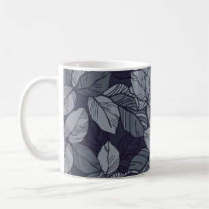 Muster der Blume und Blätter, tropisch, abstatisch Kaffeetasse