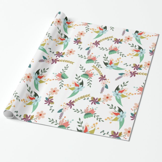 Muster der Blume von Pastel Tones Geschenkpapier (Ungerollt)