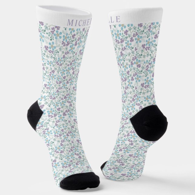 Muster der Blumen-Blütenmuster Socken (Gewinkelt)