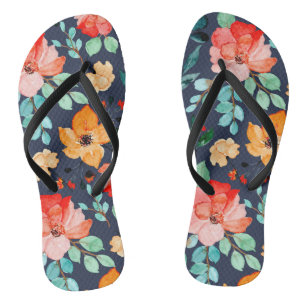 Muster der Blumenoberfläche - Mode-Dekorationsfede Flip Flops