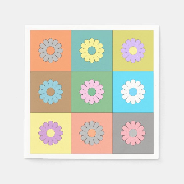 Muster der Blumenquadrate Serviette (Vorderseite)