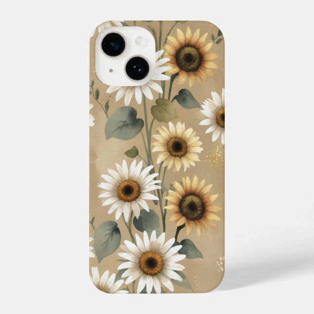 "Muster der Boho-Wildblume für Telefongehäuse, iPhone Hülle (Rückseite)
