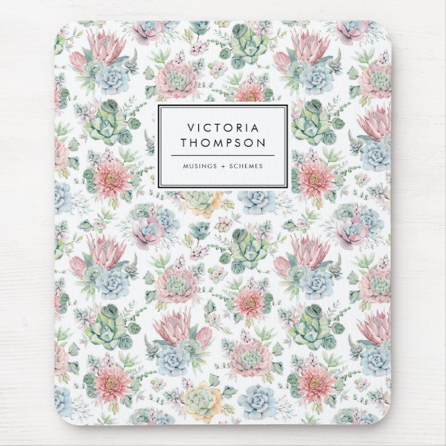 Muster der botanischen Aquarellfarben Mousepad (Vorne)