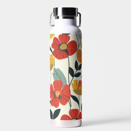 Muster der botanischen Blume des Retro Boho Trinkflasche