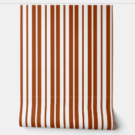 Muster der braunen weißen vertikalen Streifen Tapete