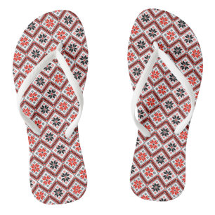 Muster der bulgarischen Blume Flip Flops