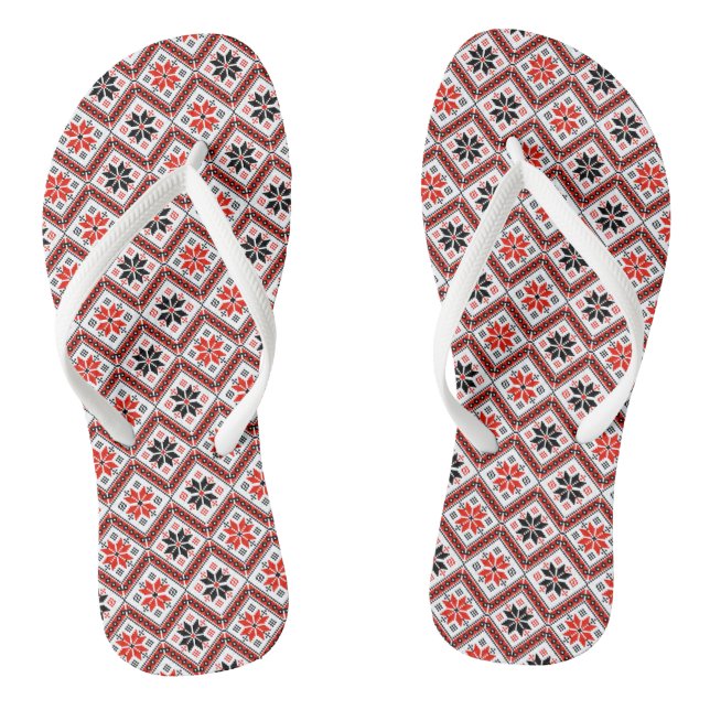 Muster der bulgarischen Blume Flip Flops (Fußbett)