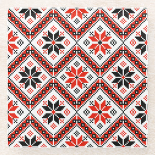 Muster der bulgarischen Blume Glasuntersetzer