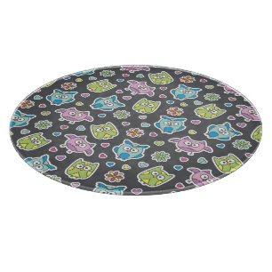 Muster der Cartooneulen Schneidebrett